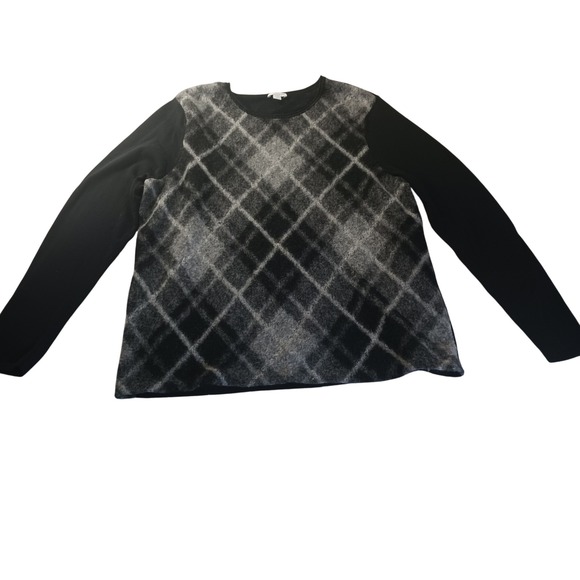 J. Jill Sweaters - J.Jill Argyle Sweater‎ Wool Blend Plaid Pullover Top Preppy Career Womens XL